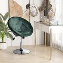 Green Velvet Swivel Vanity Chair with Adjustable Height