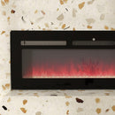 Black 127cm Electric Fireplace, 2000W Wall Mounted Fire with Remote Control