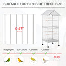 White 170cm Bird Cage with Rolling Stand & Perches