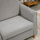 Modern Light Grey 2 Seater Loveseat Sofa with Wood Legs and Armrests