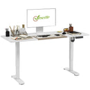 White Adjustable Electric Standing Desk with LED Display - 72-116cm