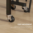 Grey Drop Leaf Folding Dining Table, Metal Frame, Rolling Kitchen Table, 120cm