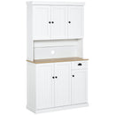 Modern White Kitchen Storage Cabinet with Countertop, Drawer, and Doors