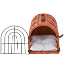 Medium Natural Tone Wicker Cat Travel Carrier