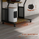 Brown/Black Multi-Storage Work Desk with Sliding Keyboard Tray