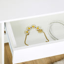 White Modern Dressing Table with Mirror and Storage