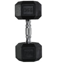 Black 12.5KG Rubber Hex Dumbbell Set for Home Gym