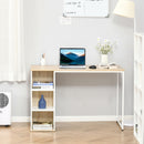 Oak Tone 3-Tier Storage Computer Desk with Side Compartments