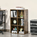 Rustic Brown Cubic Bookcase Shelves - Study, Living Room, Office Storage