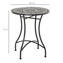 Round Grey/Black Mosaic Garden Table