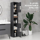 Grey 5-Piece Bathroom Furniture Set with Storage Cabinets and Mirror