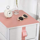 Pink Fabric 3-Drawer Storage Cabinet
