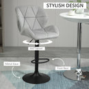 Light Grey Adjustable Swivel Bar Stools Set of 2 with Backrest