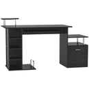 Black Computer Desk with Drawer and CPU Storage - Home Office Furniture