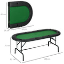Folding Poker Table 1.85m for 8 Players - Blue