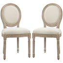 French-Inspired Wooden Dining Chairs - Cream (Set of 2)