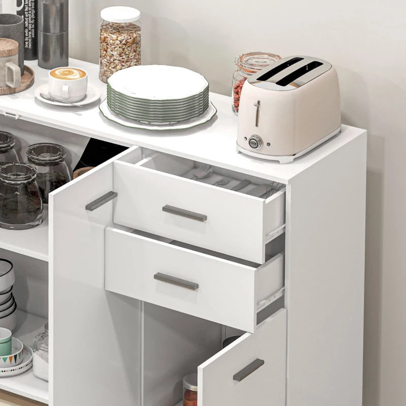 White Modern Sideboard with Drawers and Doors