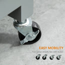 Grey Kitchen Utility Cart with Open Shelf & Drawer