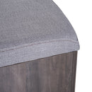 5-Piece Wooden Patio Dining Set with Storage Stools and Table - Grey