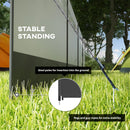 Grey Camping Windbreaker with Clear Windows, Carry Bag, Steel Poles - 725 x 140cm