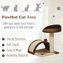 Brown Cat Tree Scratching Post with Hanging Ball