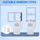 Portable 5000 BTU Air Conditioner, 4-in-1 Unit, Dehumidifier, Cooling Fan - White, Remote Control, 2 Speeds, 24H Timer