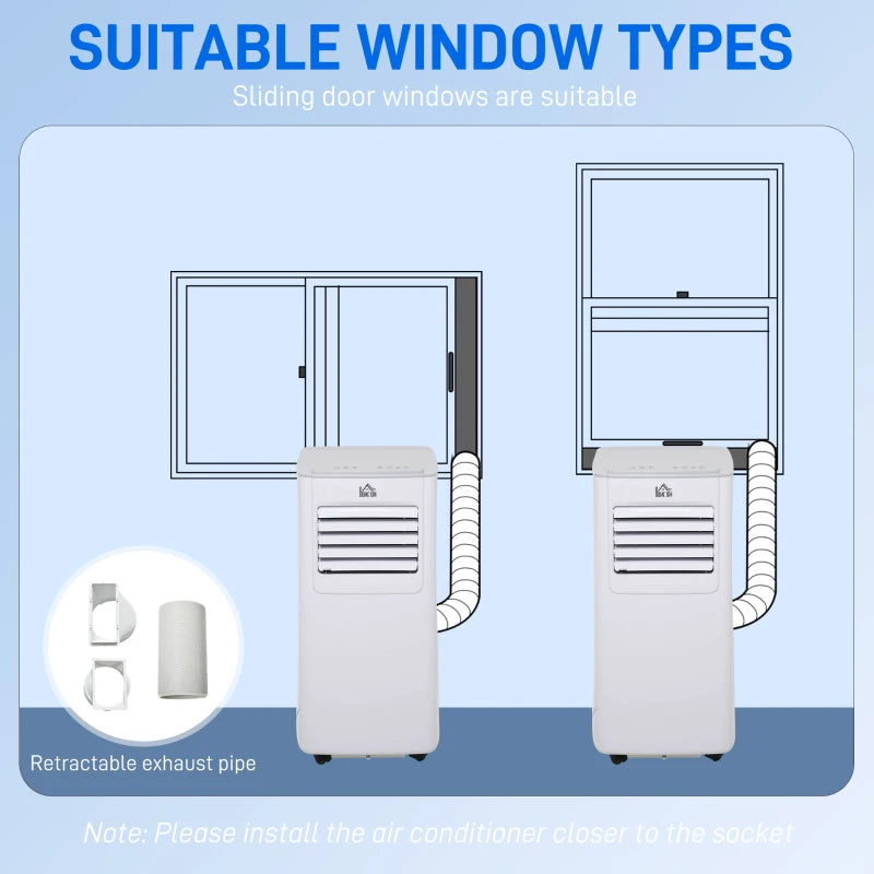 Portable 5000 BTU Air Conditioner, 4-in-1 Unit, Dehumidifier, Cooling Fan - White, Remote Control, 2 Speeds, 24H Timer
