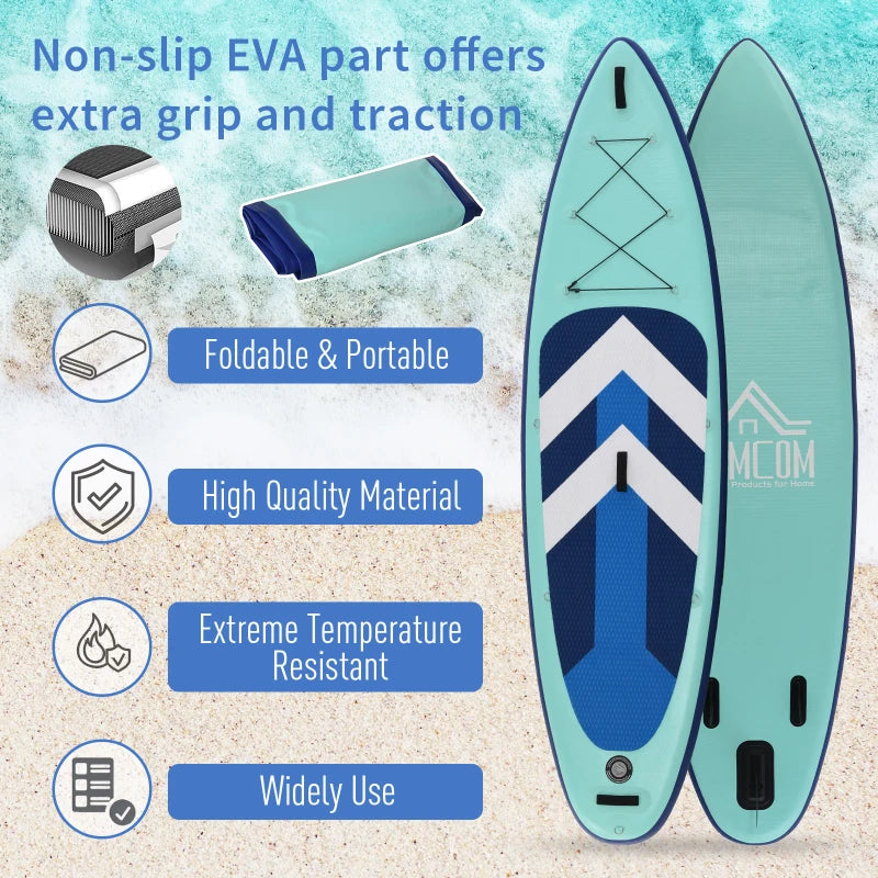 10.5' Inflatable Stand Up Paddle Board Set with Kayak Seat - Blue