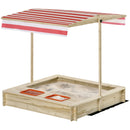 Wooden Sand Pit with Canopy - Blue Kids Sandbox Set