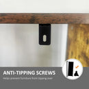 Rustic Brown 5-Tier Metal Frame Storage Shelf Bookcase