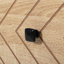 Modern Two-Drawer Nightstand with Zig Zag Design, Natural Finish