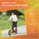Yellow Kids Kick Scooter with Adjustable Height and Dual Brakes