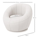 White Swivel Upholstered Accent Chair for Home