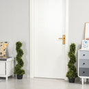 Set of 2 Green Artificial Spiral Topiary Trees - Indoor/Outdoor Decor