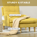 Yellow Upholstered Recliner Armchair Set with Footstool