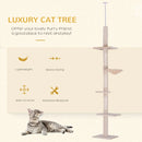 Adjustable Beige Cat Climbing Tower - 5-Tier Indoor Kitty Activity Center
