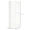 White 4-Door Freestanding Kitchen Cupboard with Drawers and Adjustable Shelves