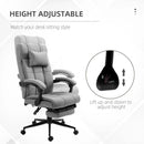 Light Grey Ergonomic Office Chair with Footrest and Armrests