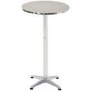 Aluminium Round Bistro Bar Table - Stainless Steel - 2 Height Settings - 70cm/110cm - Black