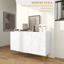 White High Gloss Sideboard with Hairpin Legs