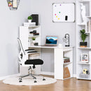 White 120cm Computer Desk with Bookshelf and 6 Shelves