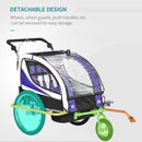 Child Bike Trailer Purple 360° Rotatable for 2 Kids Steel Frame LED Hitch