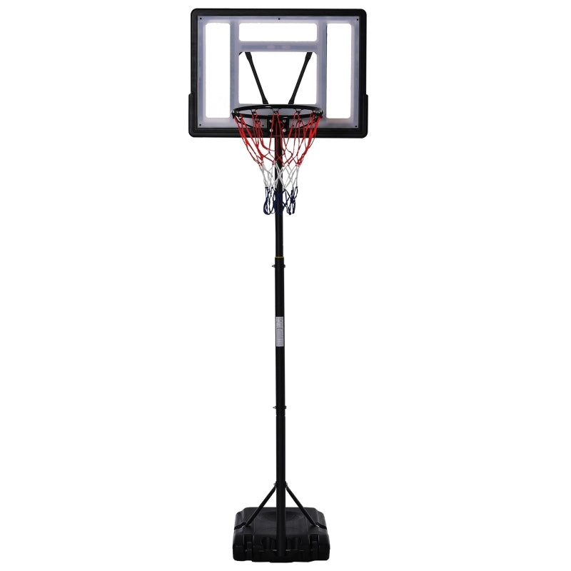 Adjustable Portable Basketball Hoop System - Black, Teens to Adults, 1.55-2.1m