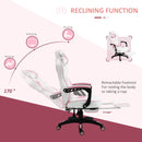Pink Gaming Chair with Lumbar Support, Footrest, and Headrest