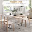 Wood-Effect Drop Leaf Dining Table for 4-6 People - Natural Oak