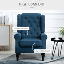 Blue Retro Wingback Accent Chair for Living Room and Bedroom