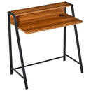 Compact Walnut Writing Desk with Storage Shelf - 84L x 45W cm