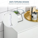 White Bathroom Storage Cabinet with 3 Tier Shelves