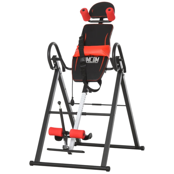Red Inversion Table with Safety Belt for Muscle Pain Relief