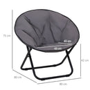 Grey Portable Padded Saucer Moon Chair for Outdoor Activities